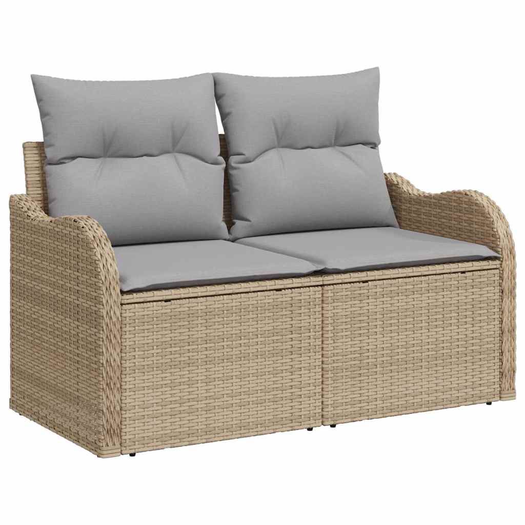 Hagemøbelsofa med pute Beige 121 x 62 x 69cm polyrotting