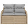 Hagemøbelsofa med pute Beige 121 x 62 x 69cm polyrotting