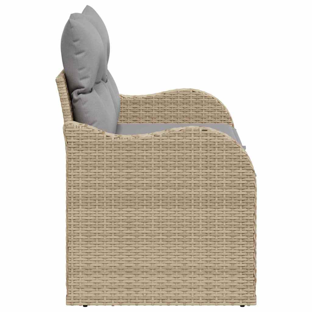 Hagemøbelsofa med pute Beige 121 x 62 x 69cm polyrotting