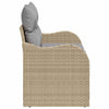 Hagemøbelsofa med pute Beige 121 x 62 x 69cm polyrotting