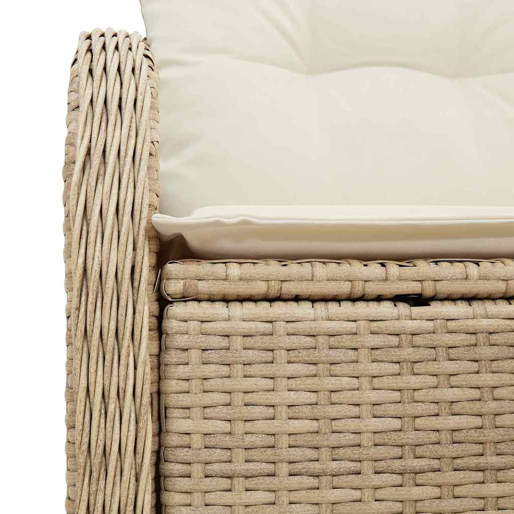 Hagemøbelsofa med pute Beige 121 x 62 x 69cm polyrotting