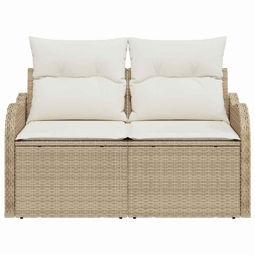 Hagemøbelsofa med pute Beige 121 x 62 x 69cm polyrotting