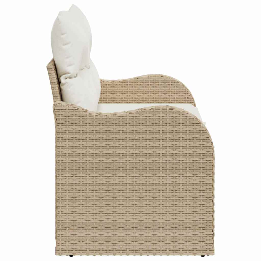 Hagemøbelsofa med pute Beige 121 x 62 x 69cm polyrotting