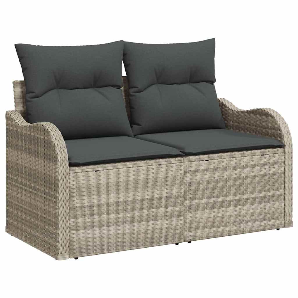 Hagemøbelsofa med pute Lysegrå 121 x 62 x 69cm polyrotting