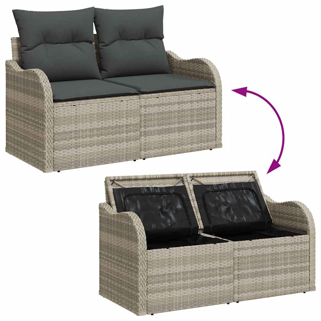 Hagemøbelsofa med pute Lysegrå 121 x 62 x 69cm polyrotting