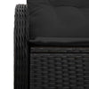 Hagemøbelsofa med pute Svart 121 x 62 x 69cm polyrotting
