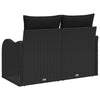 Hagemøbelsofa med pute Svart 121 x 62 x 69cm polyrotting