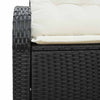 Hagemøbelsofa med pute Svart 124 x 62 x 69cm polyrotting