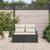 Hagemøbelsofa med pute Svart 124 x 62 x 69cm polyrotting