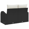 Hagemøbelsofa med pute Svart 124 x 62 x 69cm polyrotting
