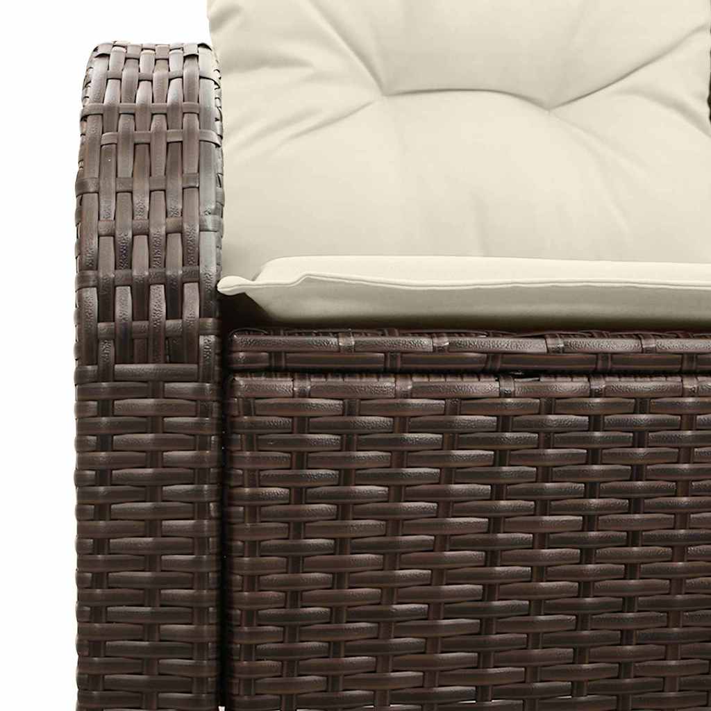 Hagemøbelsofa med pute Brun 124 x 62 x 69cm polyrotting