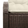Hagemøbelsofa med pute Brun 124 x 62 x 69cm polyrotting
