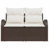 Hagemøbelsofa med pute Brun 124 x 62 x 69cm polyrotting