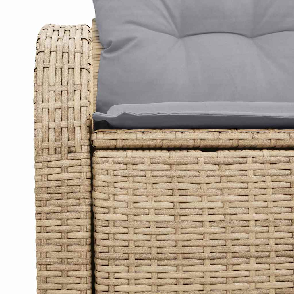 Hagemøbelsofa med pute Beige 124 x 62 x 69cm polyrotting