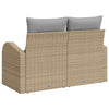 Hagemøbelsofa med pute Beige 124 x 62 x 69cm polyrotting