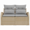 Hagemøbelsofa med pute Beige 124 x 62 x 69cm polyrotting