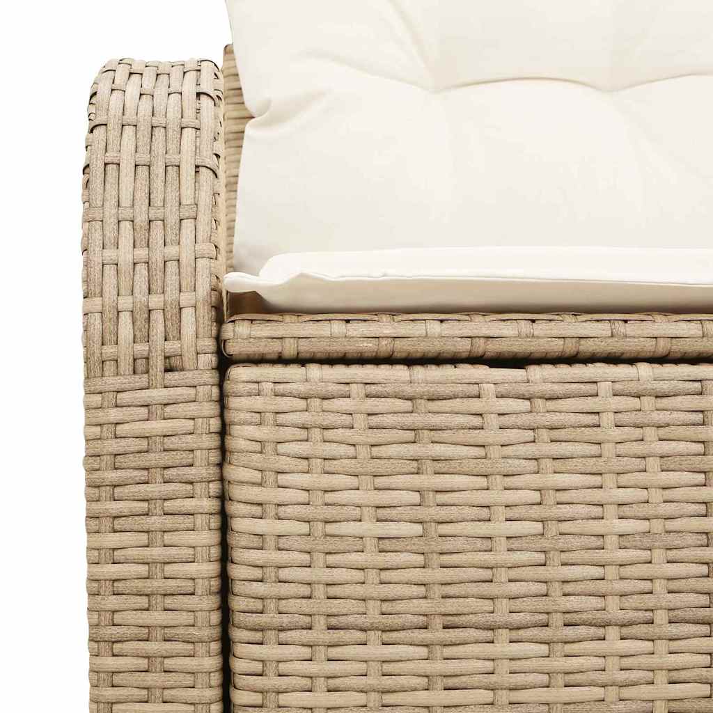 Hagemøbelsofa med pute Beige 124 x 62 x 69cm polyrotting