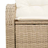 Hagemøbelsofa med pute Beige 124 x 62 x 69cm polyrotting
