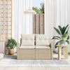 Hagemøbelsofa med pute Beige 124 x 62 x 69cm polyrotting