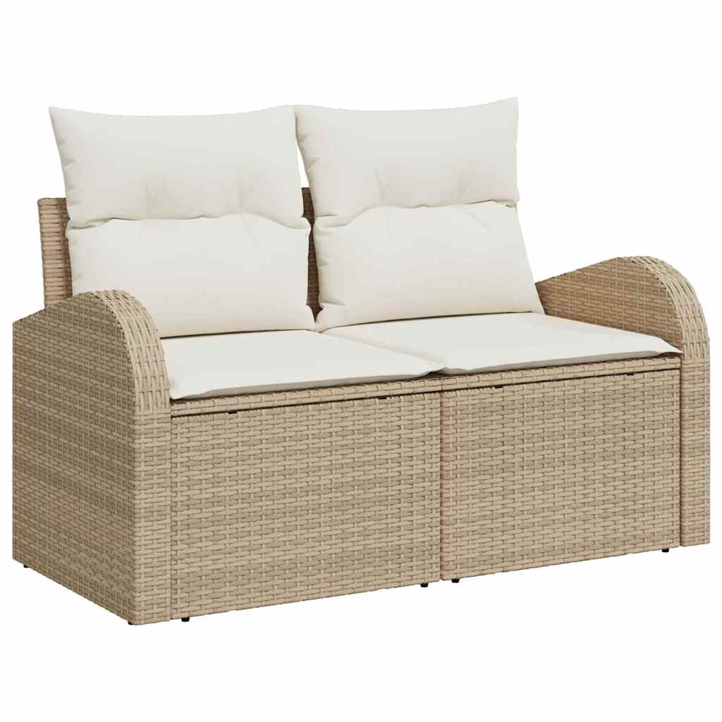 Hagemøbelsofa med pute Beige 124 x 62 x 69cm polyrotting