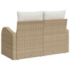 Hagemøbelsofa med pute Beige 124 x 62 x 69cm polyrotting