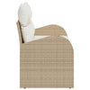 Hagemøbelsofa med pute Beige 124 x 62 x 69cm polyrotting