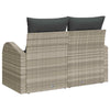 Hagemøbelsofa med pute Lysegrå 124 x 62 x 69cm polyrotting