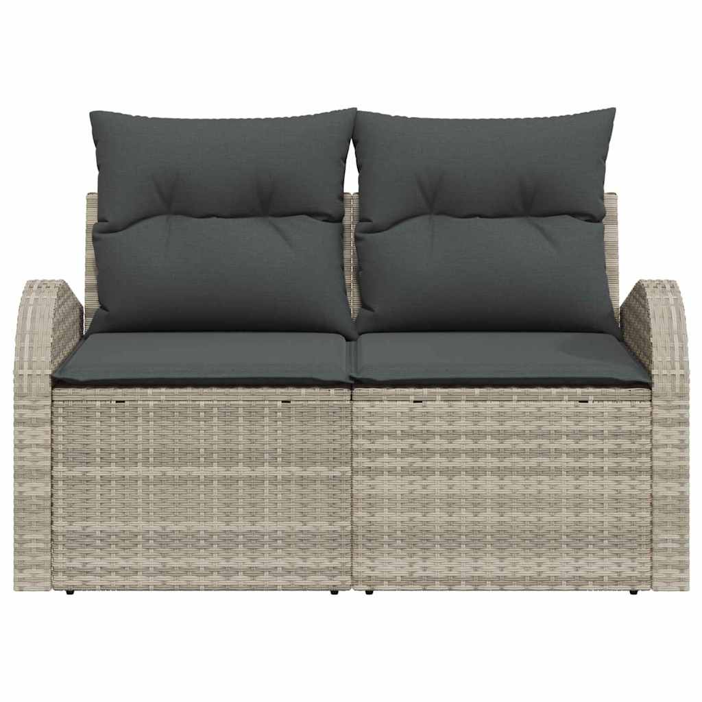 Hagemøbelsofa med pute Lysegrå 124 x 62 x 69cm polyrotting