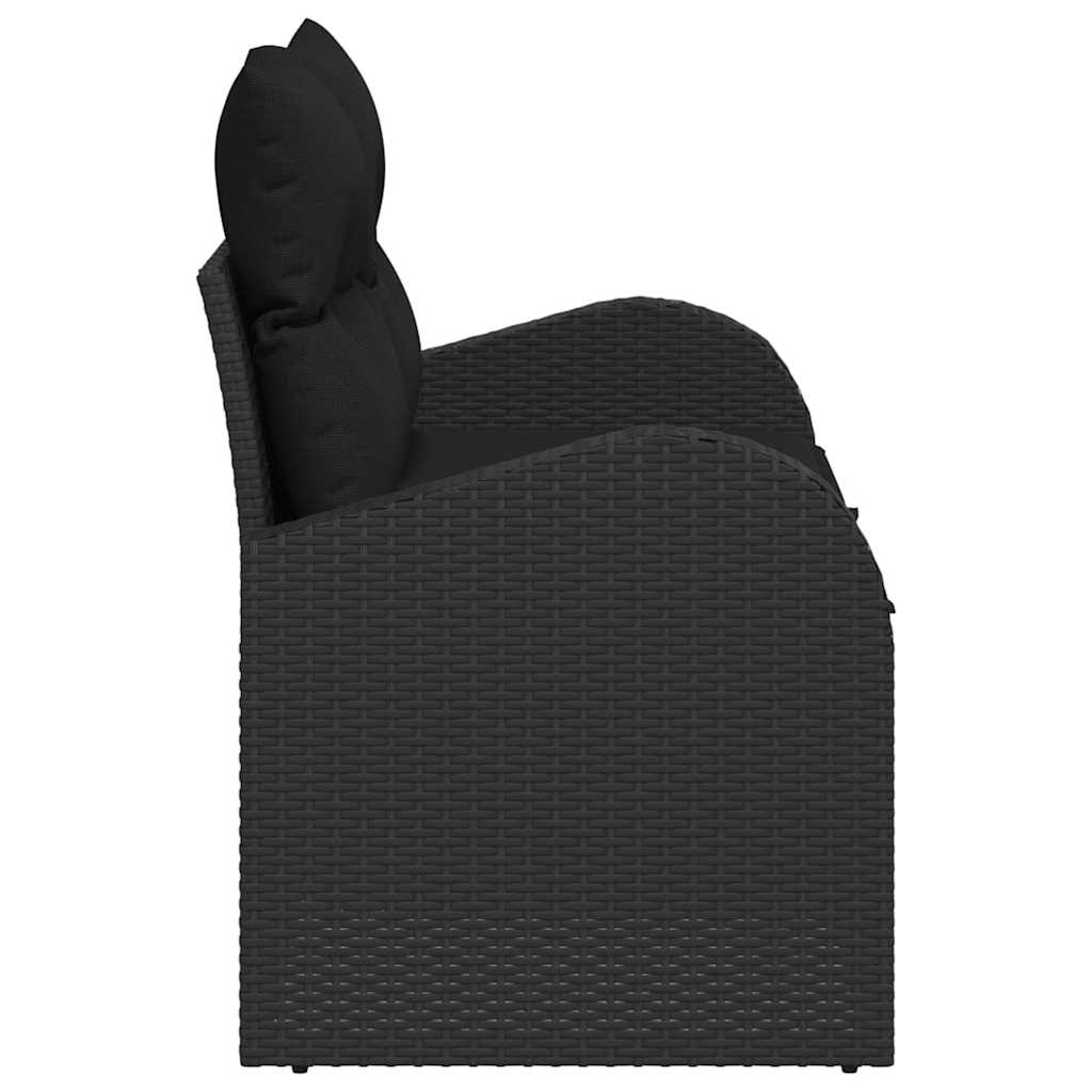 Hagemøbelsofa Svart 124 x 62 x 69cm polyrotting