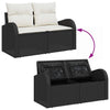 Hagemøbelsofa Svart 124 x 62 x 69cm polyrotting
