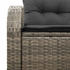 Hagemøbelsofa med pute Grå 124 x 62 x 69cm polyrotting