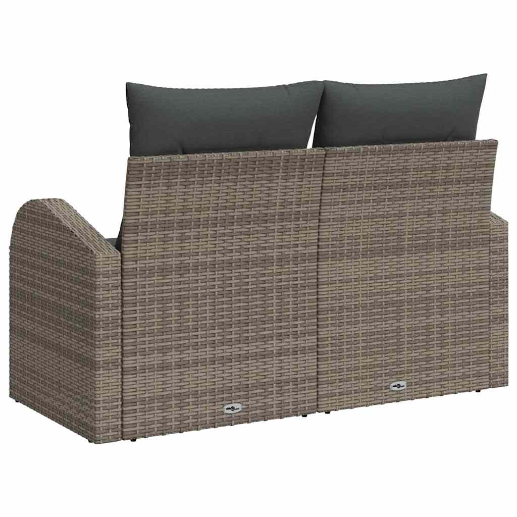 Hagemøbelsofa med pute Grå 124 x 62 x 69cm polyrotting