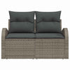 Hagemøbelsofa med pute Grå 124 x 62 x 69cm polyrotting
