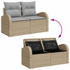 Hagemøbelsofa med pute Beige 124 x 62 x 69cm polyrotting