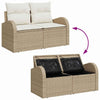 Hagemøbelsofa med pute Beige 124 x 62 x 69cm polyrotting