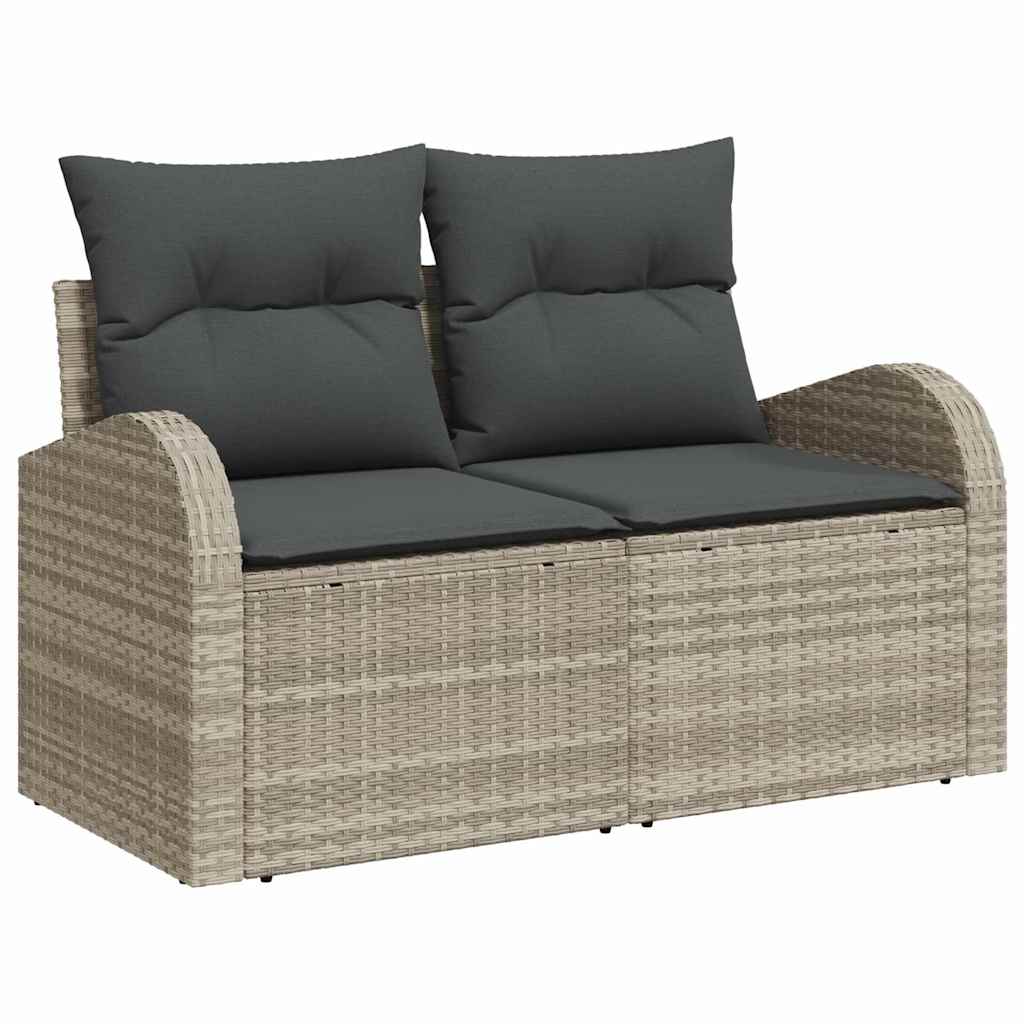 Hagemøbelsofa med pute Lysegrå 124 x 62 x 69cm polyrotting