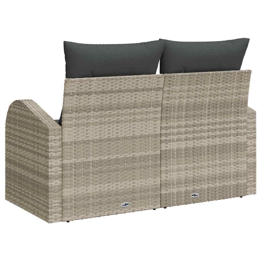 Hagemøbelsofa med pute Lysegrå 124 x 62 x 69cm polyrotting
