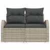 Hagemøbelsofa med pute Lysegrå 124 x 62 x 69cm polyrotting