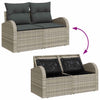 Hagemøbelsofa med pute Lysegrå 124 x 62 x 69cm polyrotting