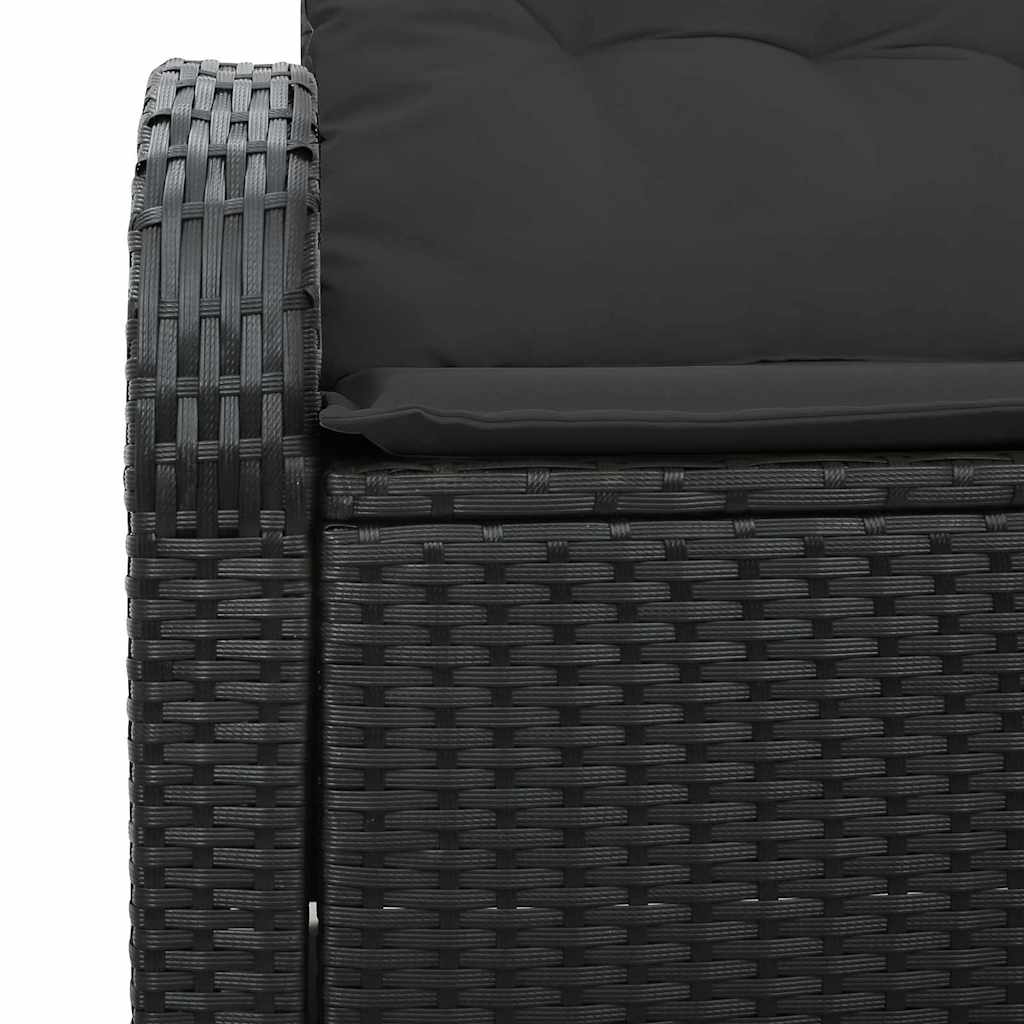 Hagemøbelsofa med pute Svart 124 x 62 x 69cm polyrotting