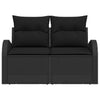 Hagemøbelsofa med pute Svart 124 x 62 x 69cm polyrotting