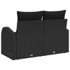 Hagemøbelsofa med pute Svart 124 x 62 x 69cm polyrotting