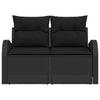 Hagemøbelsofa med pute Svart 124 x 62 x 69cm polyrotting