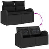 Hagemøbelsofa med pute Svart 124 x 62 x 69cm polyrotting