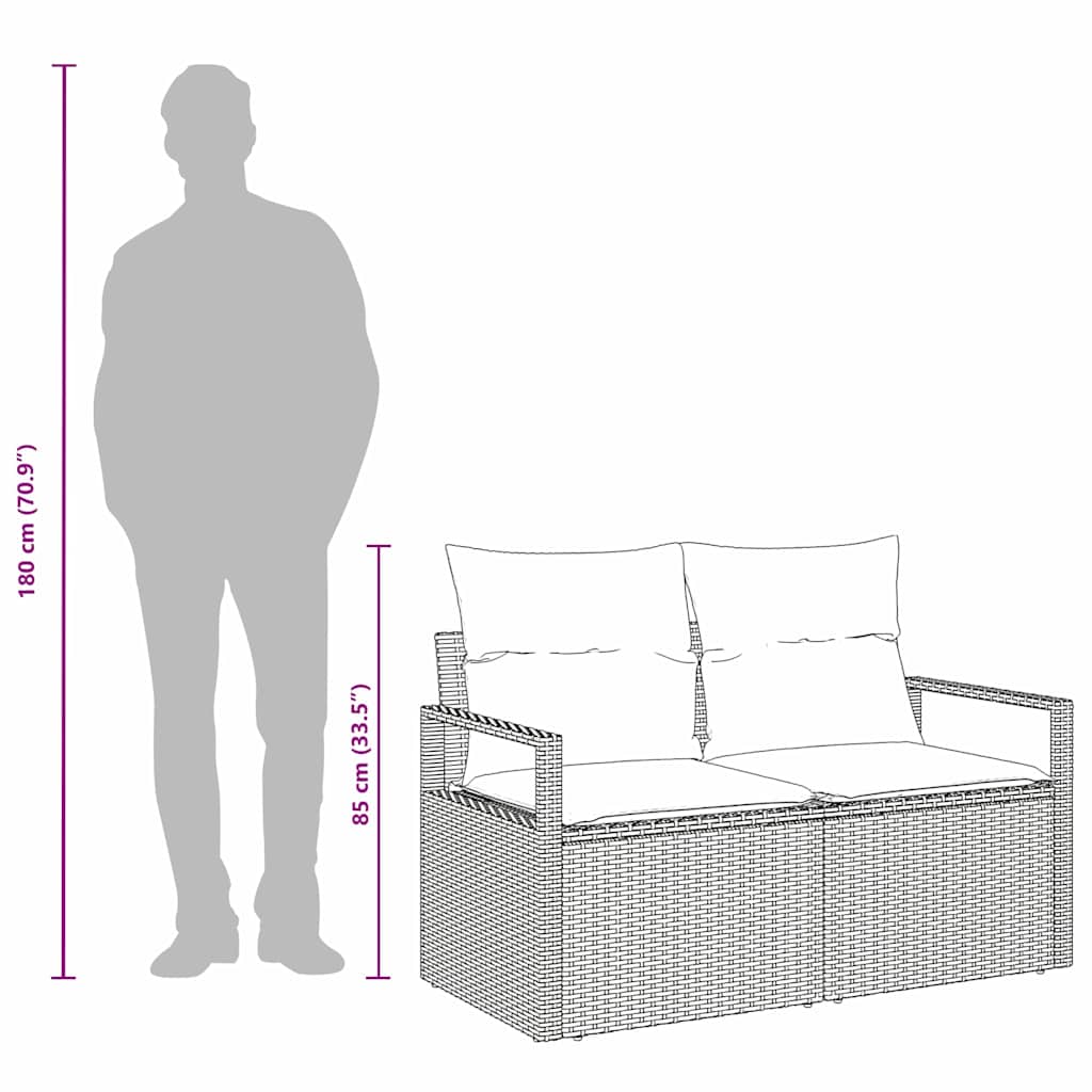 Hagemøbelsofa Brun 120 x 62 x 69cm polyrotting