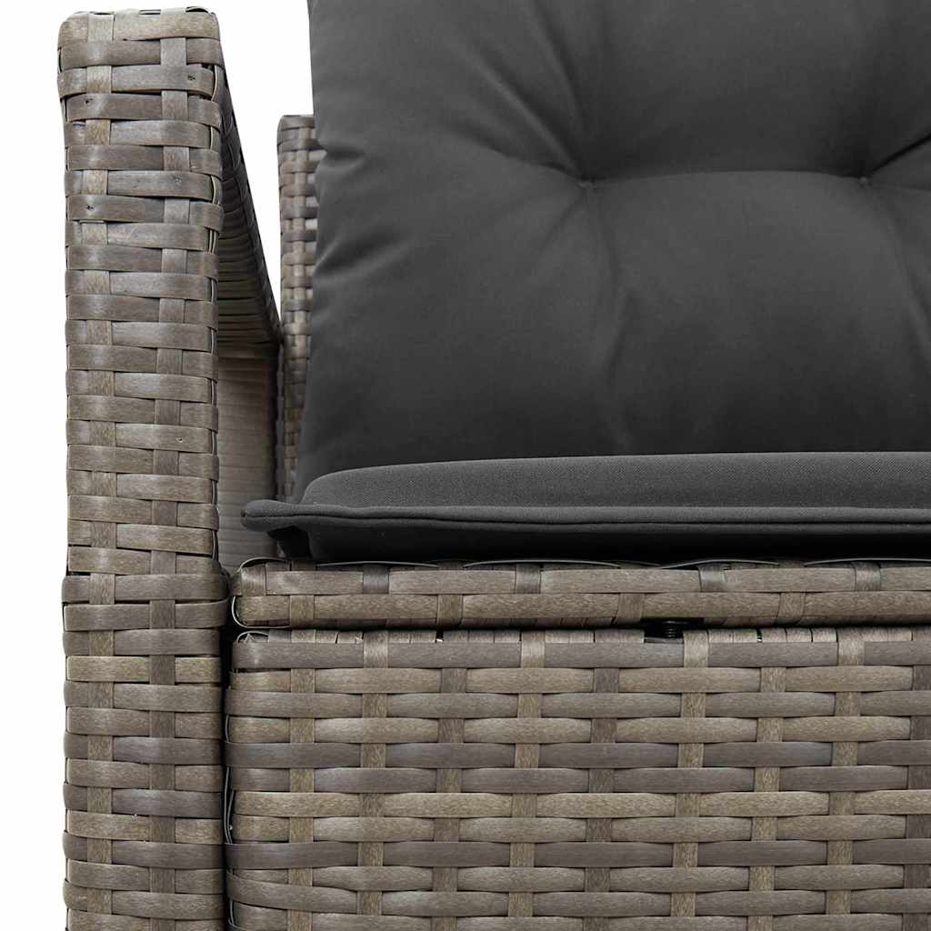 Hagemøbelsofa med pute Grå 120 x 62 x 69cm polyrotting