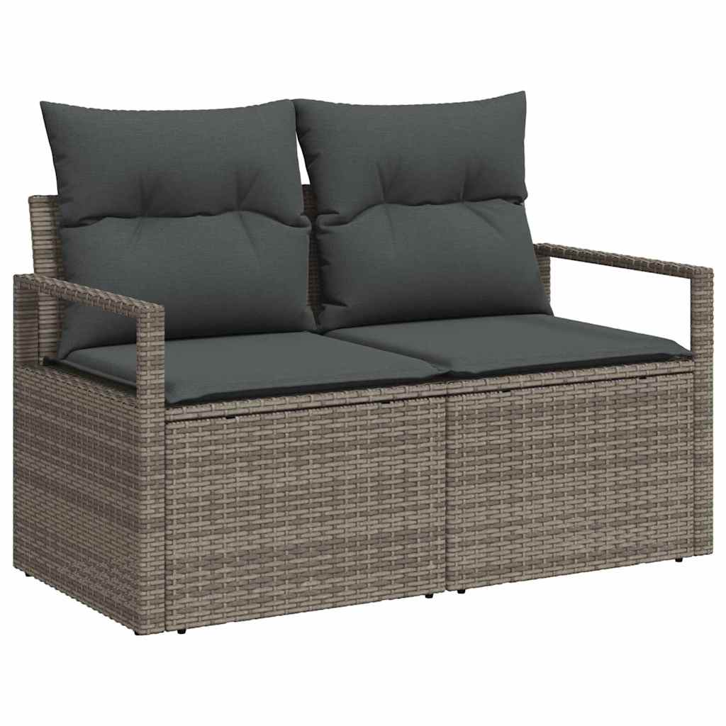 Hagemøbelsofa med pute Grå 120 x 62 x 69cm polyrotting