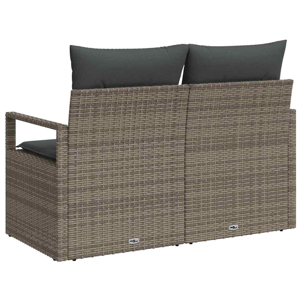 Hagemøbelsofa med pute Grå 120 x 62 x 69cm polyrotting