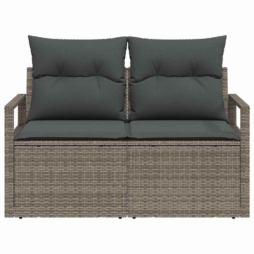 Hagemøbelsofa med pute Grå 120 x 62 x 69cm polyrotting