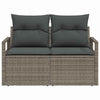 Hagemøbelsofa med pute Grå 120 x 62 x 69cm polyrotting